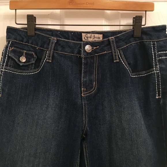 Earl Jean Cuffed Beaded Flapped Pockets Capri sz 6 - Picture 6 of 8